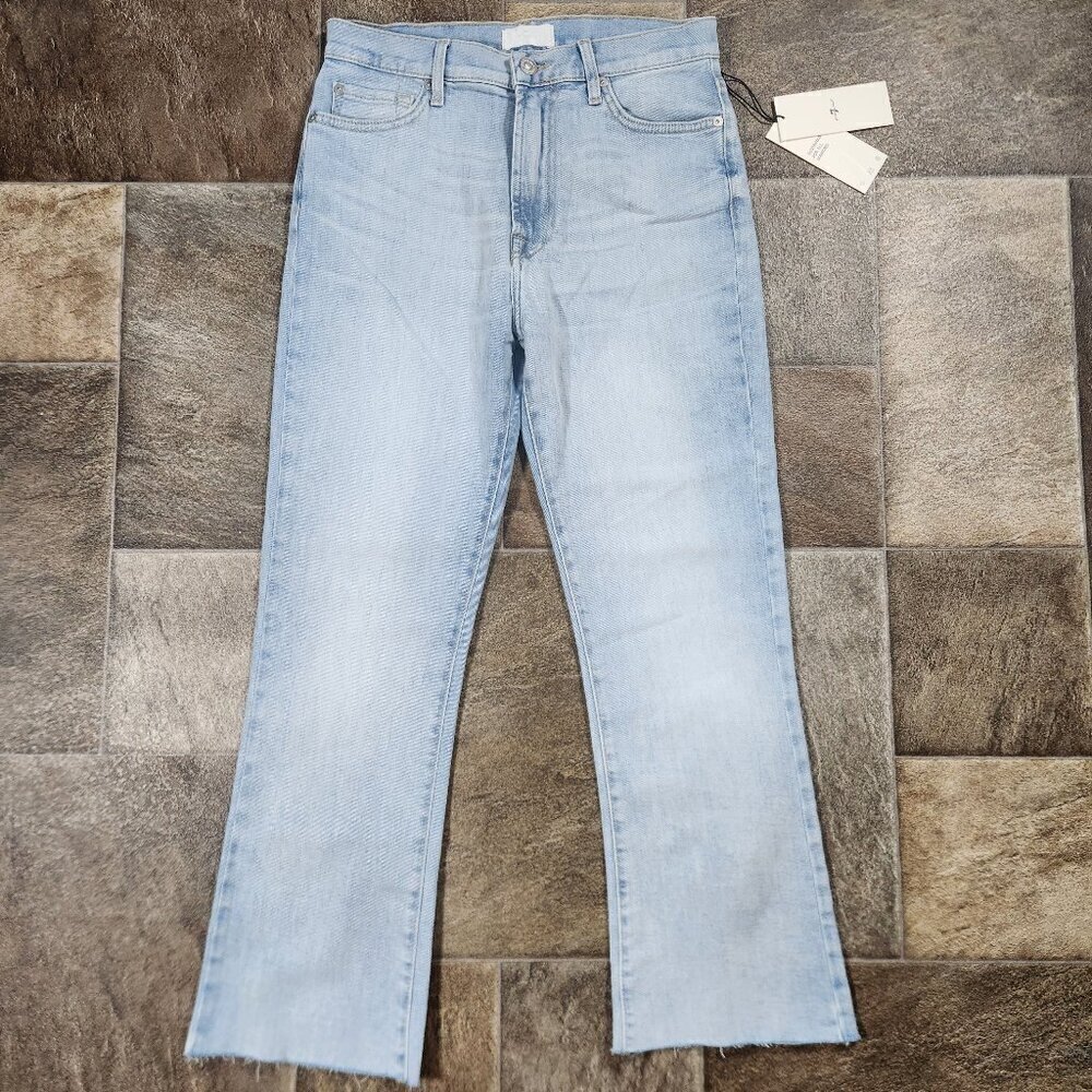 Seven7 Raw Hem Jeans Mid Rise Light Wash Size 27 NWT